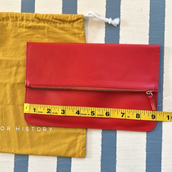 Minor History Red Leather Envelope Clutch - Picture 7 of 7